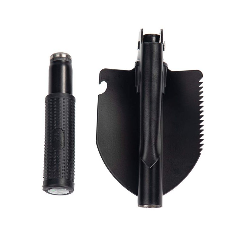 Jipemtra Gardening Folding Shovel Military Camping Shovel Survival Gear Entrenching Tool with Carrying Pouch Metal Handle for Camping Trekking Gardening Fishing Backpacking Snow (Black Zipper Pouch) - Image 4
